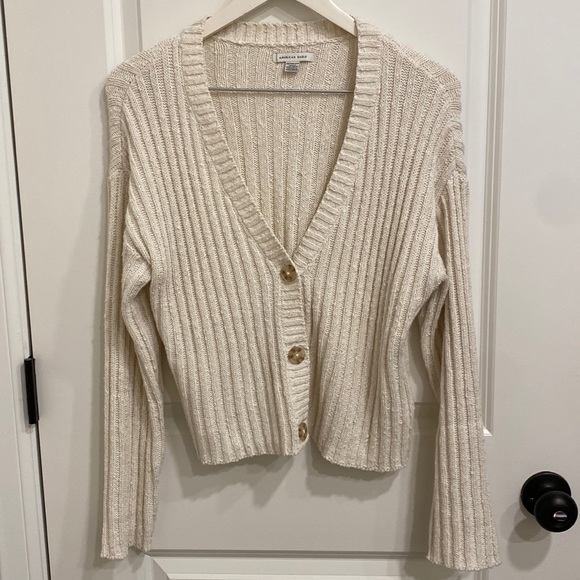 American Eagle Outfitters | Sweaters | American Eagle Ae Cropped Cable Knit  Cardigan Size Xs In Cream | Poshmark